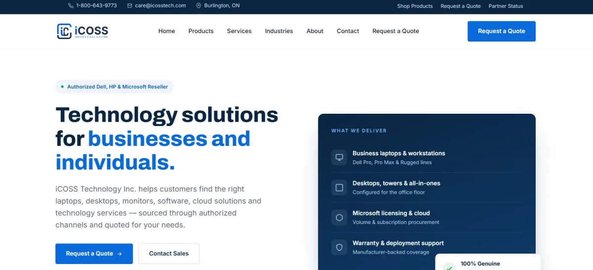 iCOSS Technology managed IT and Dell hardware in Burlington, Ontario &mdash; homepage