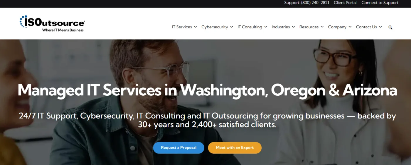 ISOutsource healthcare IT and HIPAA compliance Washington, ranked #5 with a Trust Score of 6.2/10, homepage