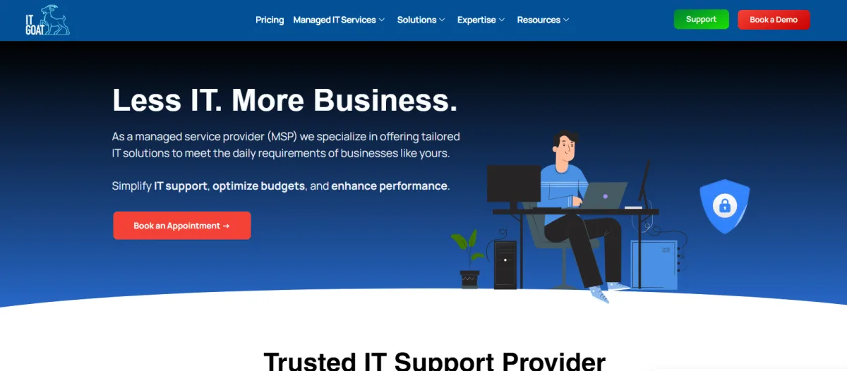 IT GOAT managed IT services Shreveport energy homepage