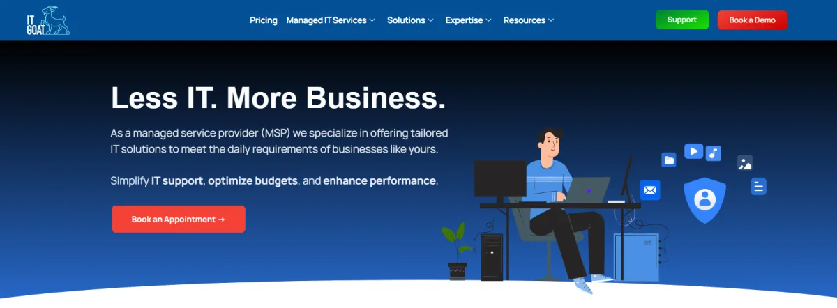 IT GOAT managed IT services homepage