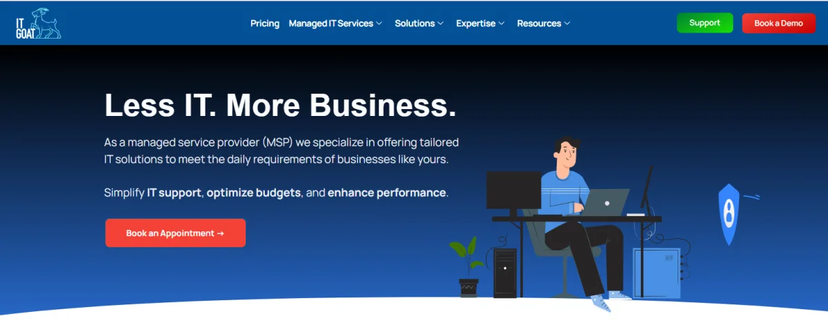 IT GOAT managed IT services Shreveport Louisiana homepage