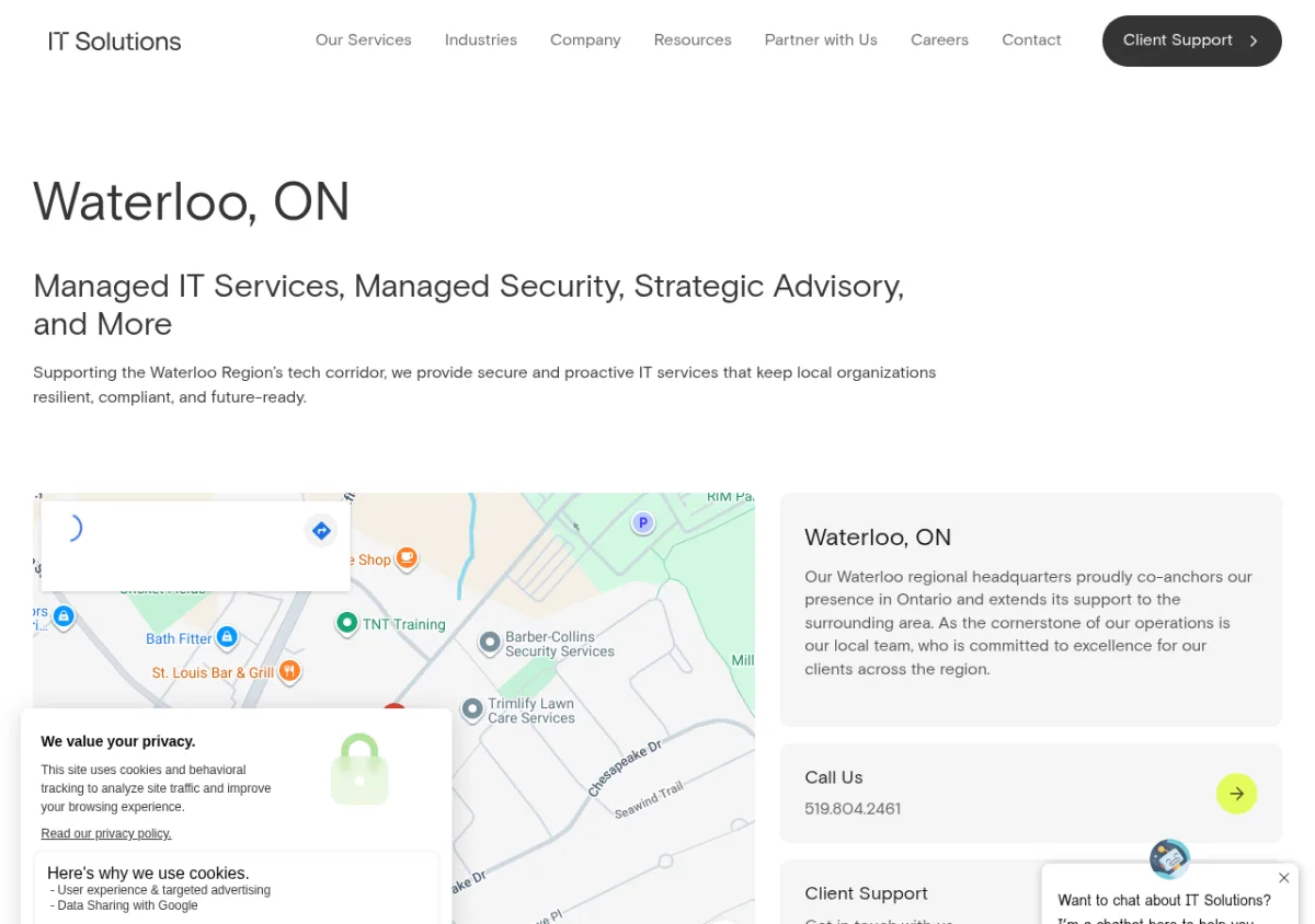 IT Solutions Canada Waterloo location page