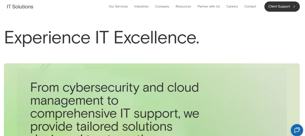 IT Solutions managed IT and cybersecurity homepage