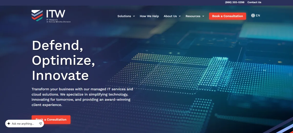 IT Weapons Konica Minolta managed IT homepage