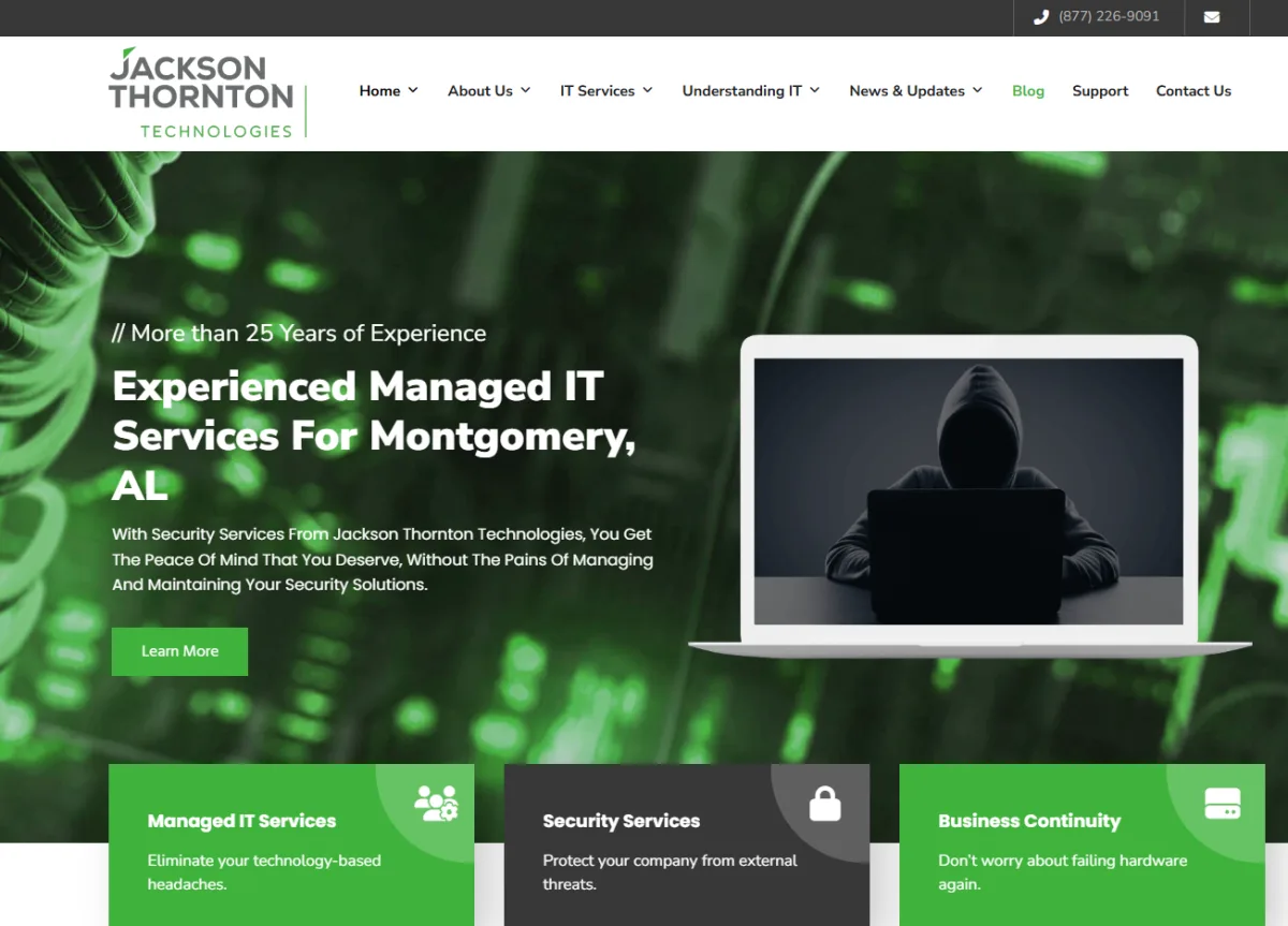 Jackson Thornton Technologies managed IT services Montgomery AL homepage