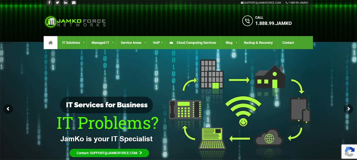 JamKo Force Networks IT services in Fort Myers, homepage
