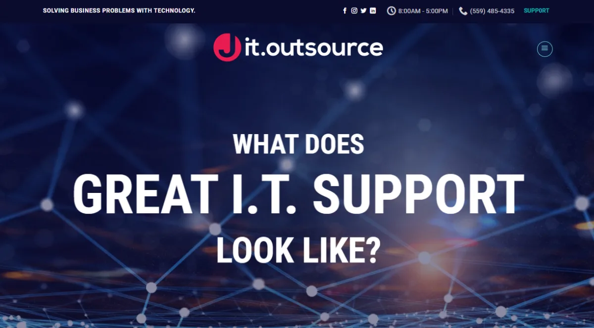 JIT Outsource homepage, Fresno managed IT provider ranked number 3 by itreviews.co