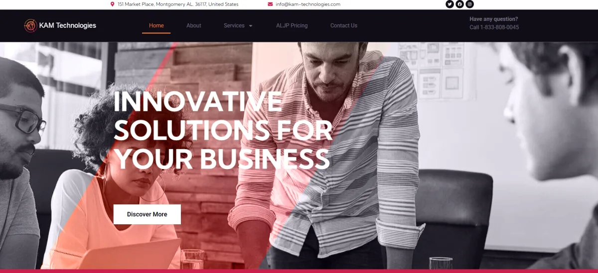 KAM Technologies innovative IT solutions Montgomery AL homepage