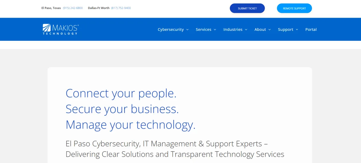 Makios Technology healthcare IT services El Paso — homepage