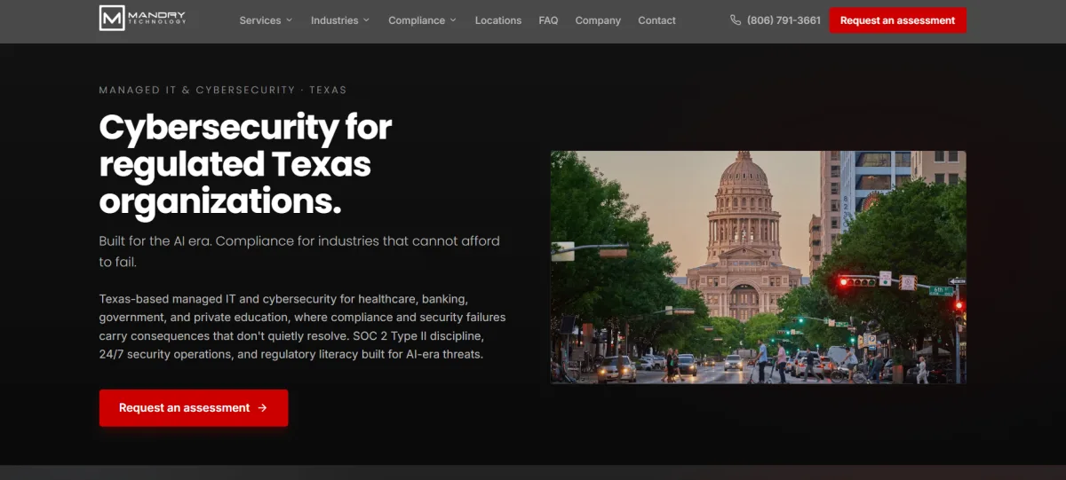 Mandry Technology healthcare IT compliance Lubbock homepage