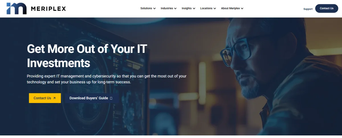Meriplex managed cybersecurity IT Baton Rouge Verma Systems homepage