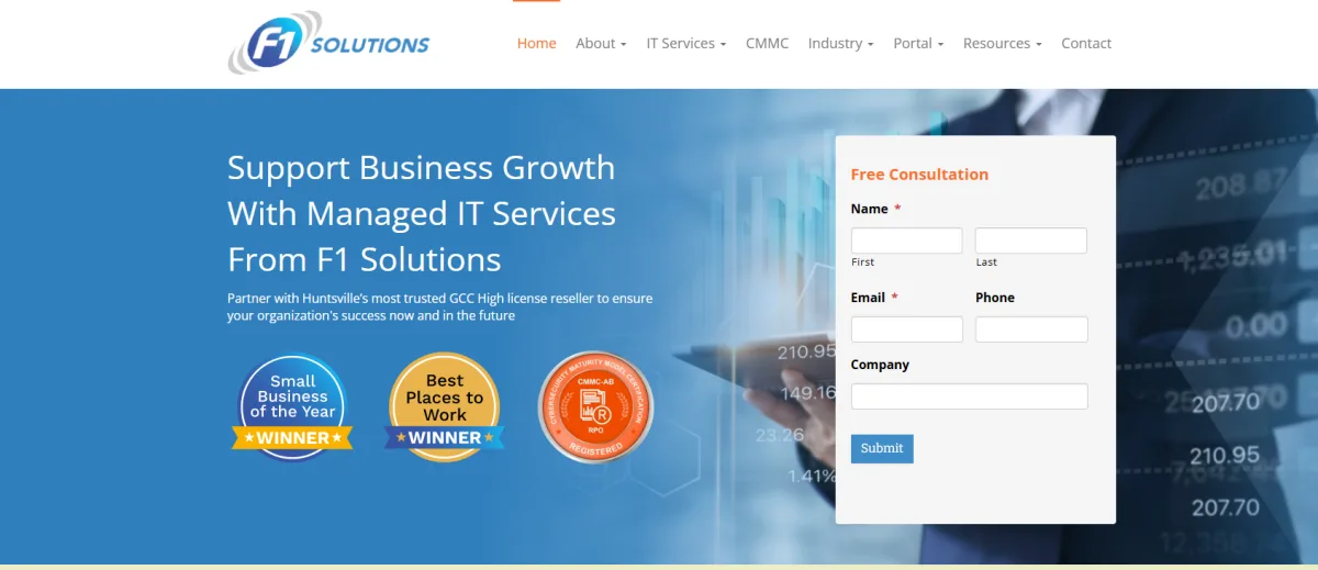 F1 Solutions a Meriplex Company managed IT services Huntsville Alabama — homepage