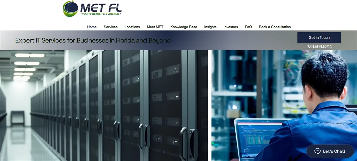MET Florida managed IT services in Fort Myers, homepage
