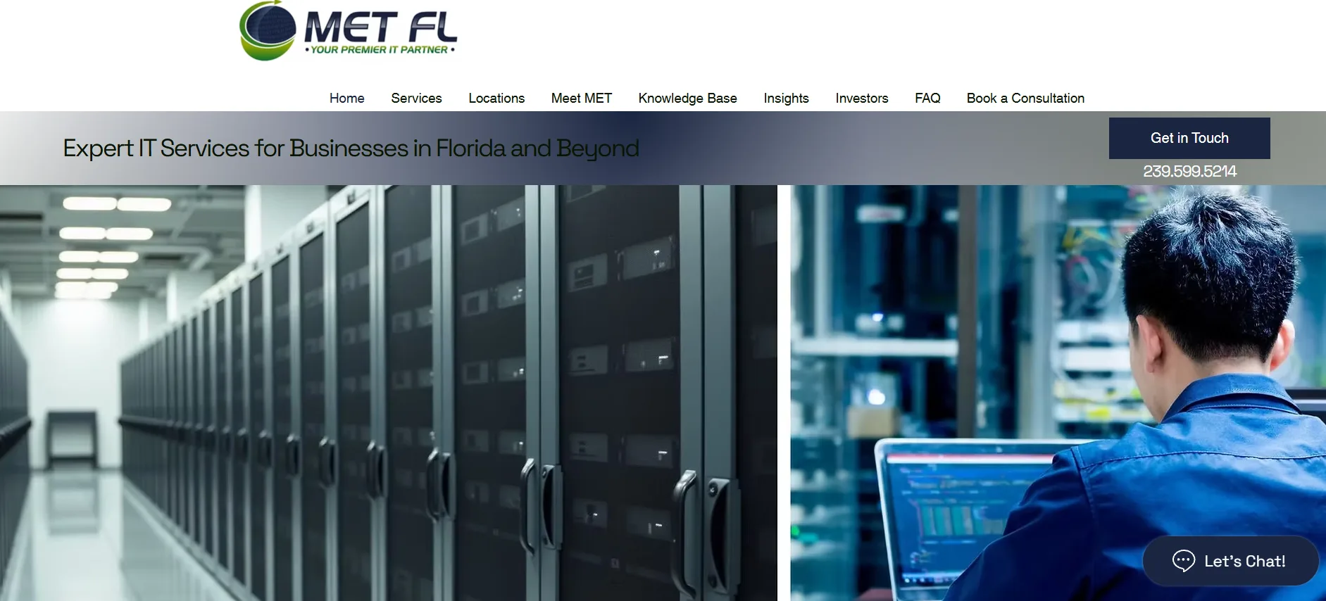 MET Florida homepage, Fort Myers Florida healthcare managed IT provider ranked #2 on itreviews.co with a Trust Score of 6.0/10