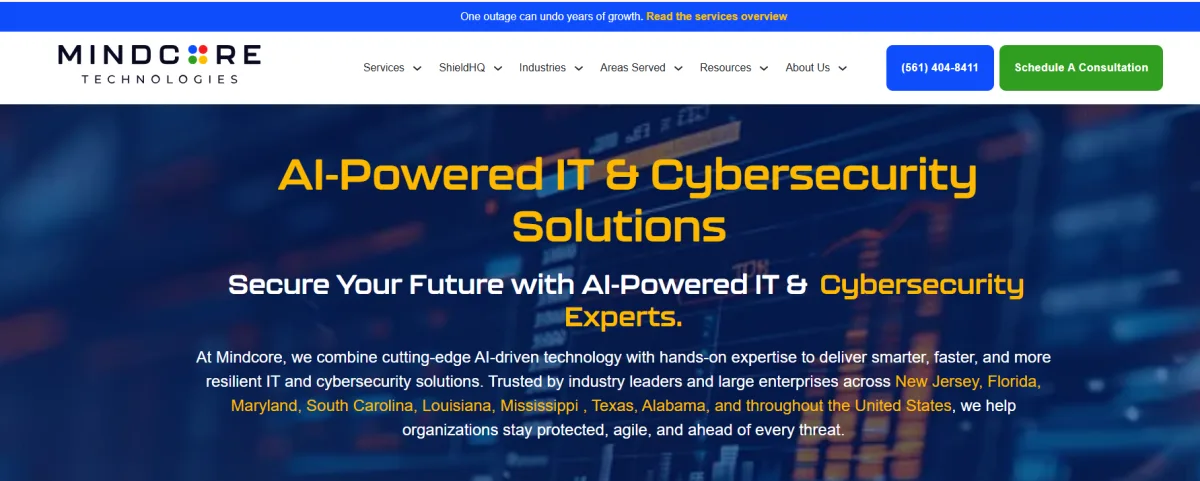 Mindcore Technologies healthcare cybersecurity serving Alabama &mdash; homepage