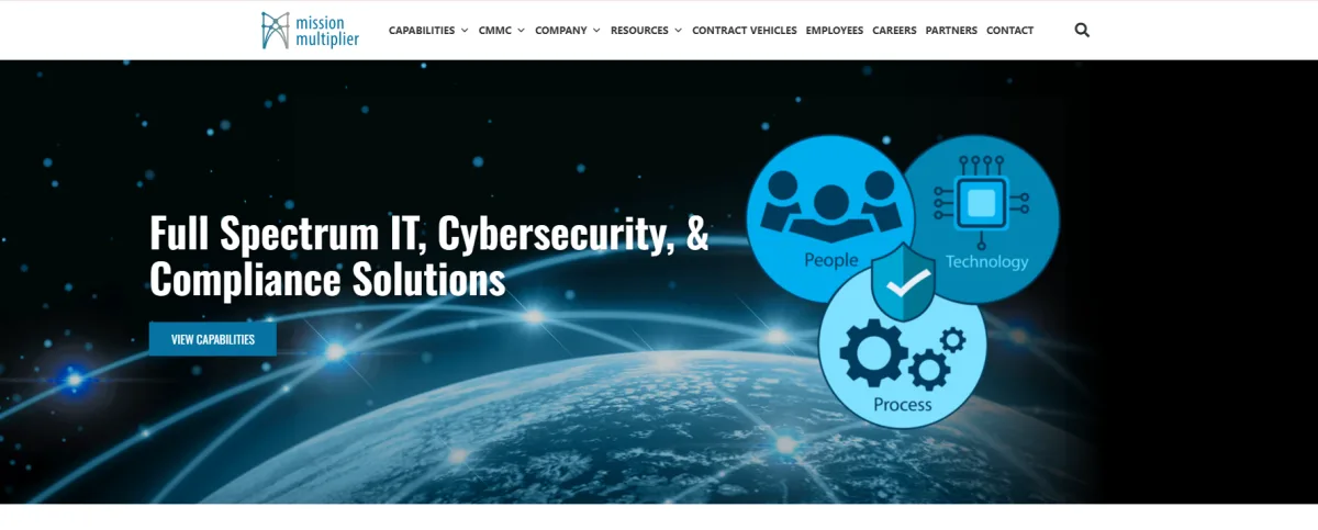 Mission Multiplier IT cybersecurity compliance homepage
