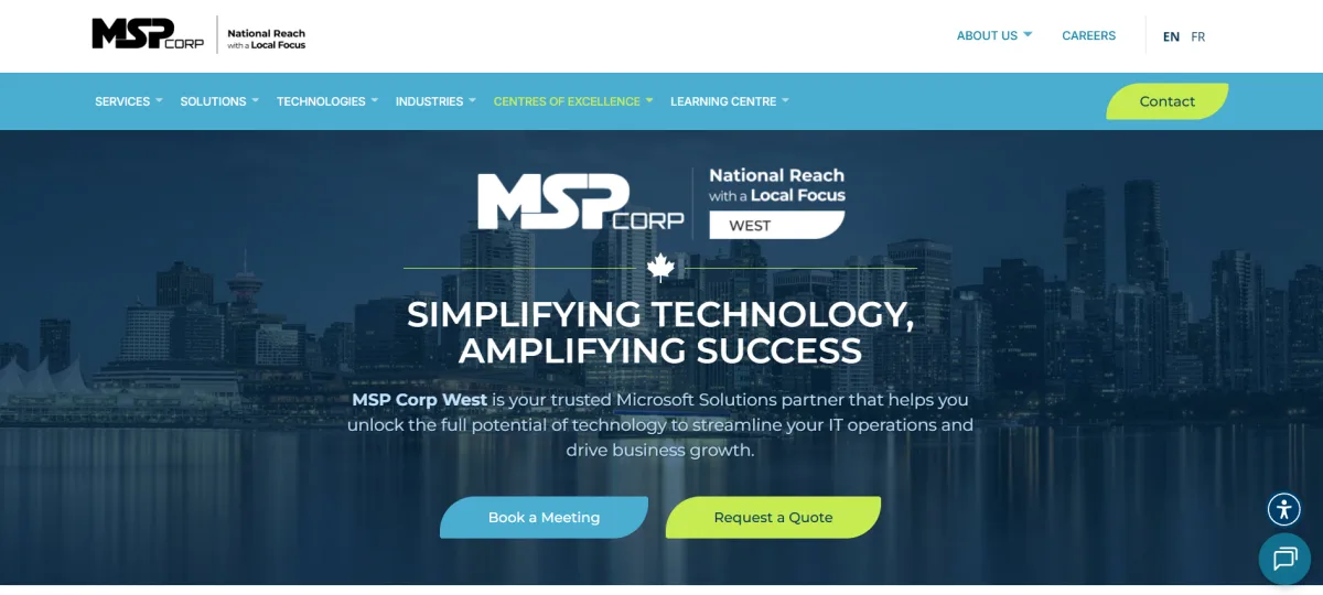 MSP Corp West, formerly Softlanding, managed IT in Vancouver, BC — homepage