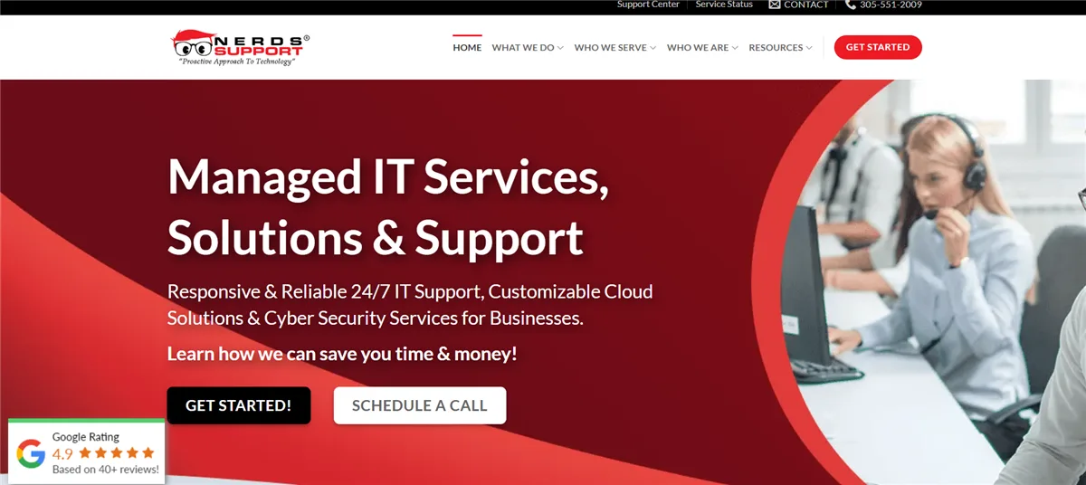 Nerds Support financial services managed IT Miami Florida, ranked #2 for Fort Myers financial services with a Trust Score of 6.0/10, homepage