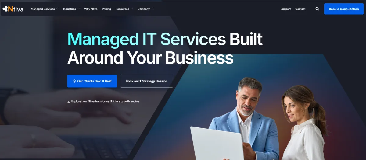 Ntiva managed IT services for manufacturing Shreveport Louisiana homepage