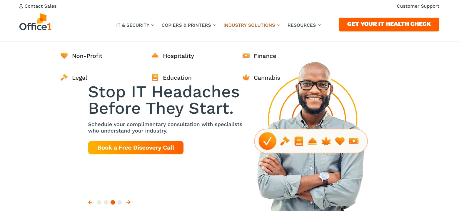 Office1 managed IT services Bakersfield homepage