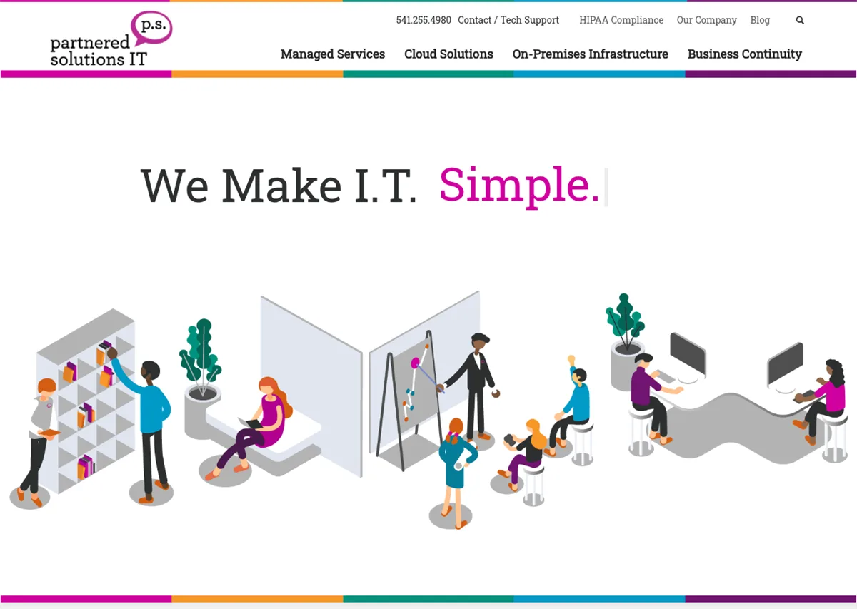 Partnered Solutions IT managed IT and compliance in Eugene, homepage