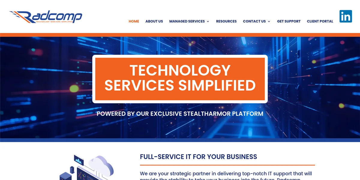 RADCOMP Technologies managed IT and security services with a Eugene Oregon office, ranked #6 with a Trust Score of 5.2/10, homepage