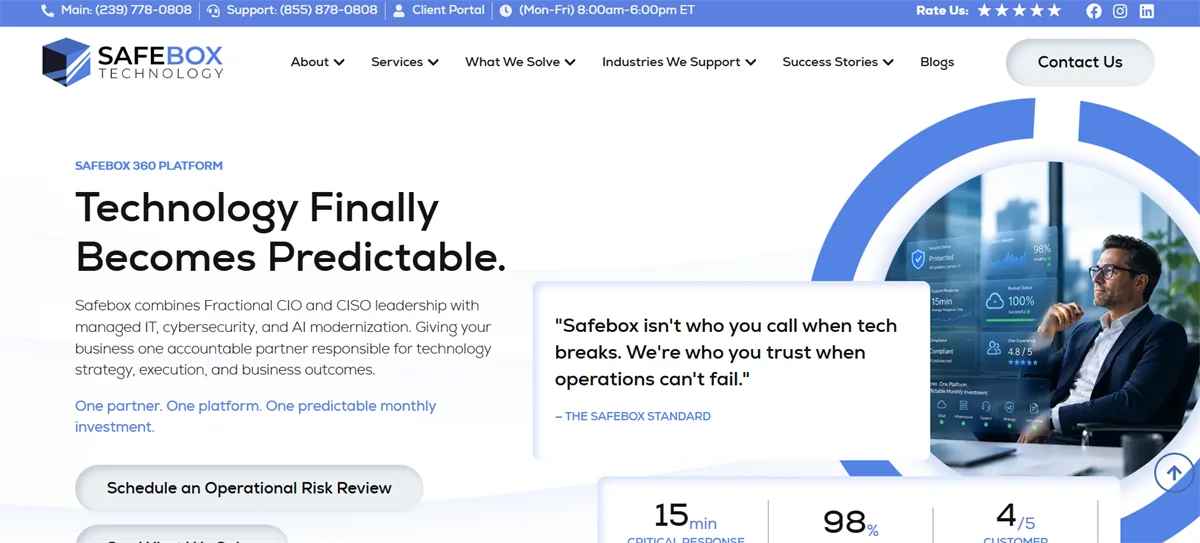 Safebox Technology managed IT and jobsite connectivity in Southwest Florida, homepage