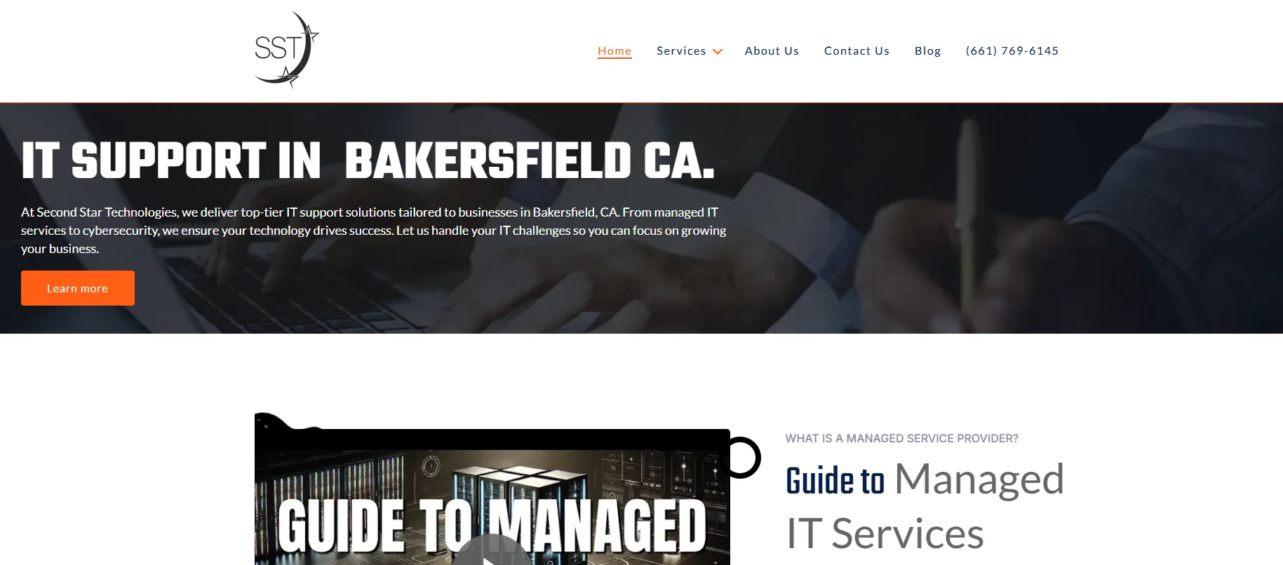 Second Star Technologies managed IT services Bakersfield homepage