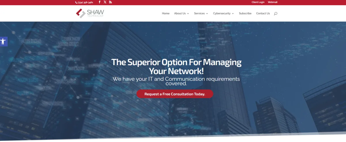 Shaw Technology managed IT services Montgomery AL — homepage
