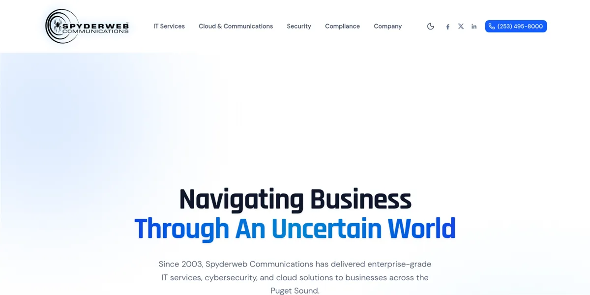 SpyderWeb Communications port and logistics IT support Tacoma, ranked #4 with a Trust Score of 6.0/10, homepage