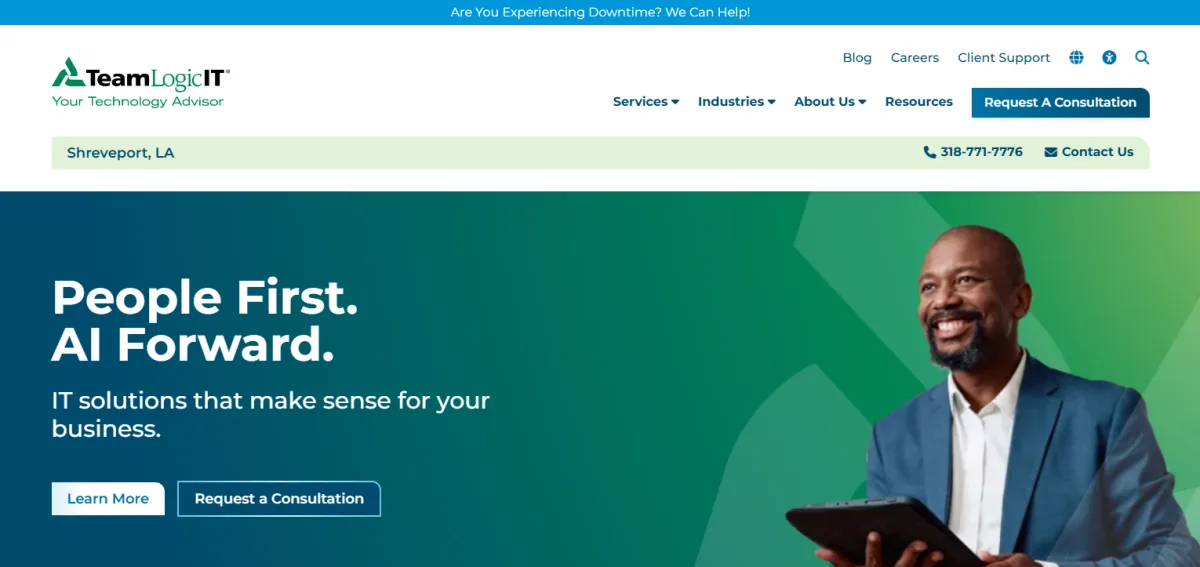 TeamLogic IT Shreveport Louisiana homepage