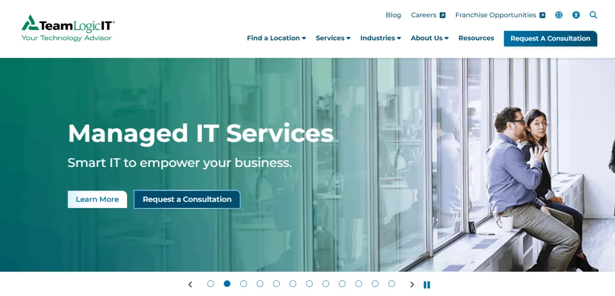 TeamLogic IT homepage, national managed IT franchise with a Clovis office ranked number 6 by itreviews.co