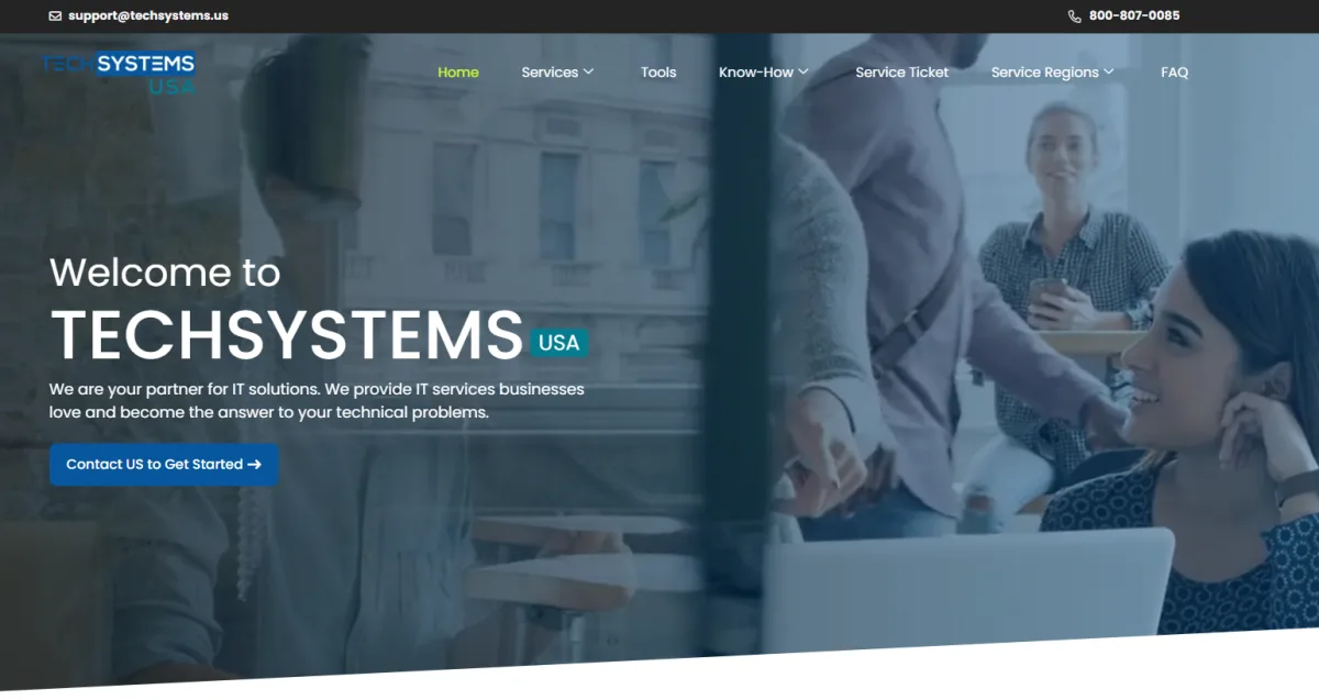 TechSystems USA homepage &mdash; general managed IT services provider in Jackson Mississippi