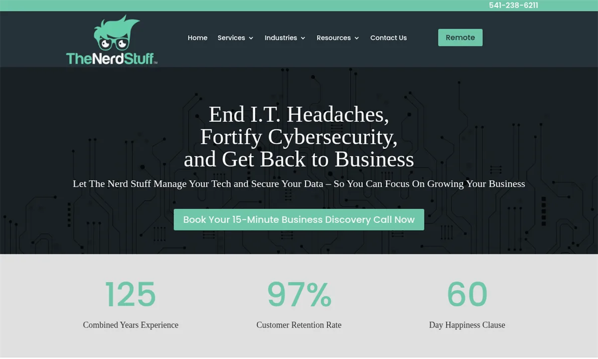 The Nerd Stuff managed IT services in Eugene and Springfield, homepage
