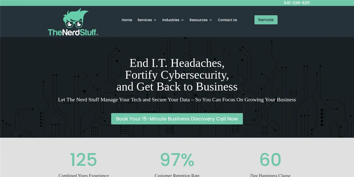 The Nerd Stuff managed IT services for Eugene law firms and professional services, ranked #5 with a Trust Score of 5.4/10, homepage