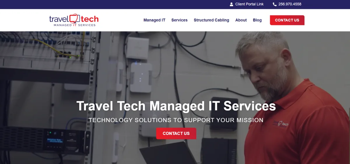 Travel Tech veteran-owned managed IT homepage in Huntsville AL