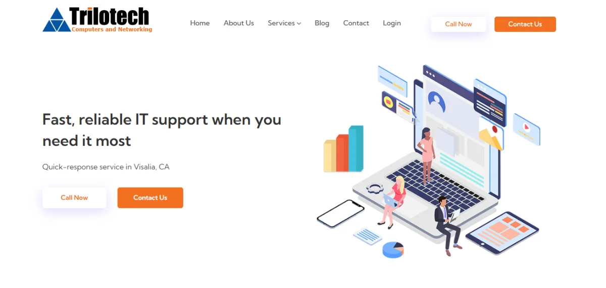 Trilotech managed IT services government Visalia California homepage