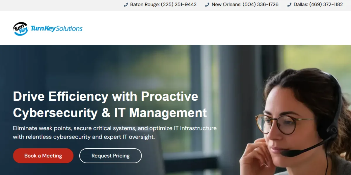 Turn Key Solutions managed IT services energy Baton Rouge Louisiana homepage