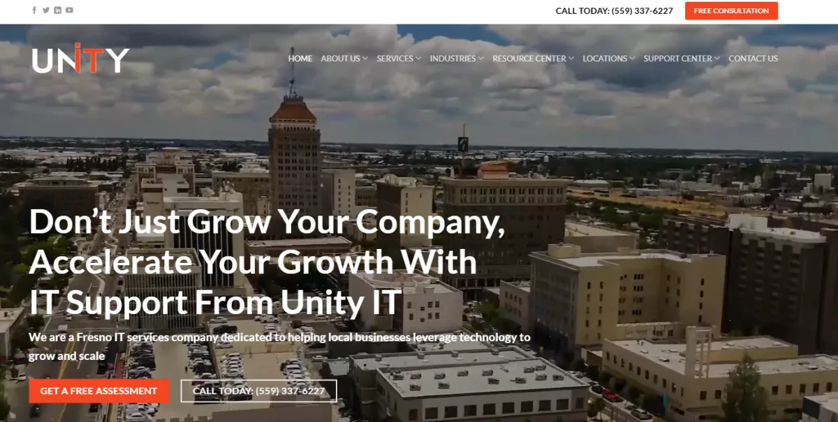 Unity IT managed IT services local government Fresno California homepage