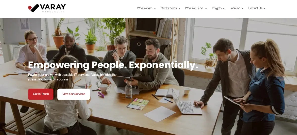 Varay Managed IT services El Paso Texas homepage