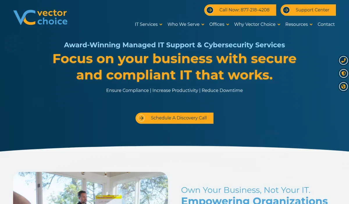 Vector Choice Technologies managed IT services Lubbock TX homepage