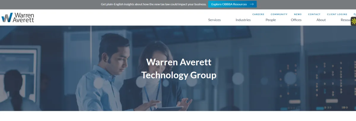 Warren Averett Technology Group managed IT for regulated professional practices — homepage
