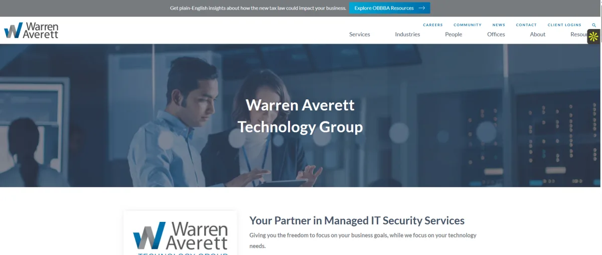 Warren Averett Technology Group financial services managed IT in Montgomery, AL &mdash; homepage