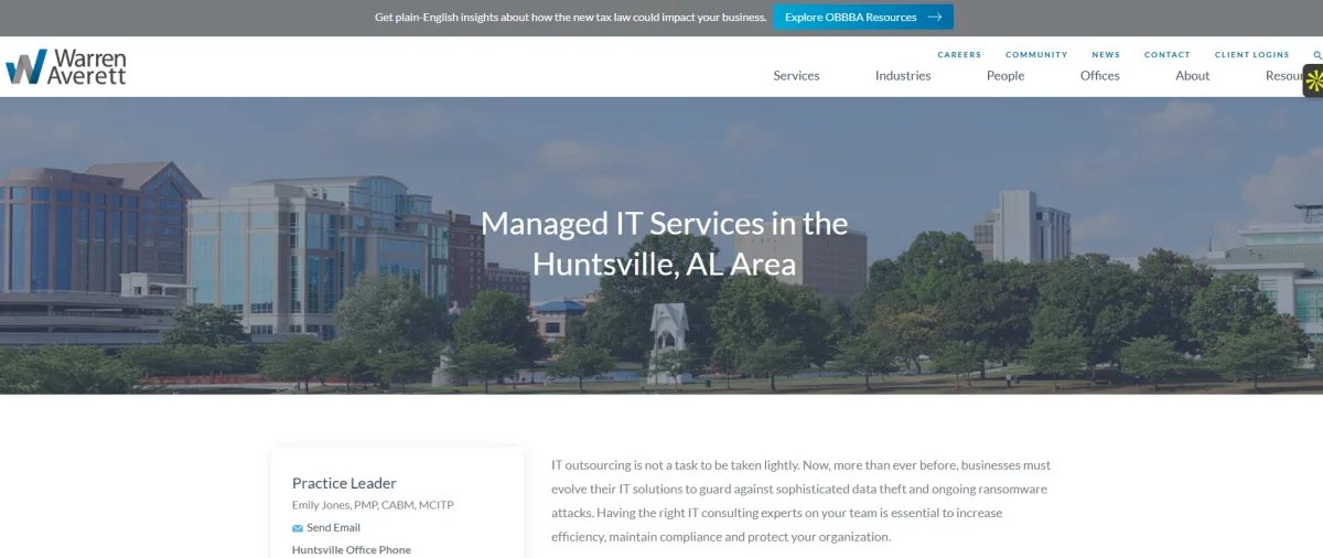 Warren Averett Technology Group managed IT in Huntsville, AL &mdash; homepage