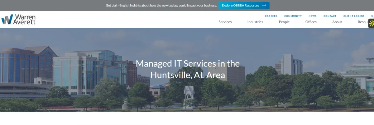 Warren Averett Technology Group IT services Huntsville Alabama - homepage