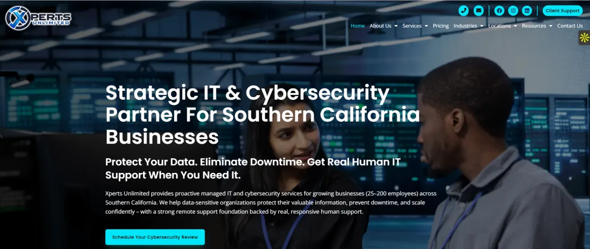 Xperts Unlimited managed IT agriculture services homepage