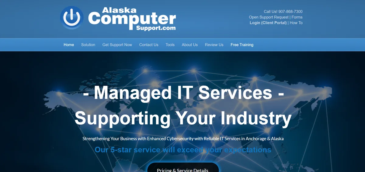 Alaska Computer Support managed IT services Alaska homepage