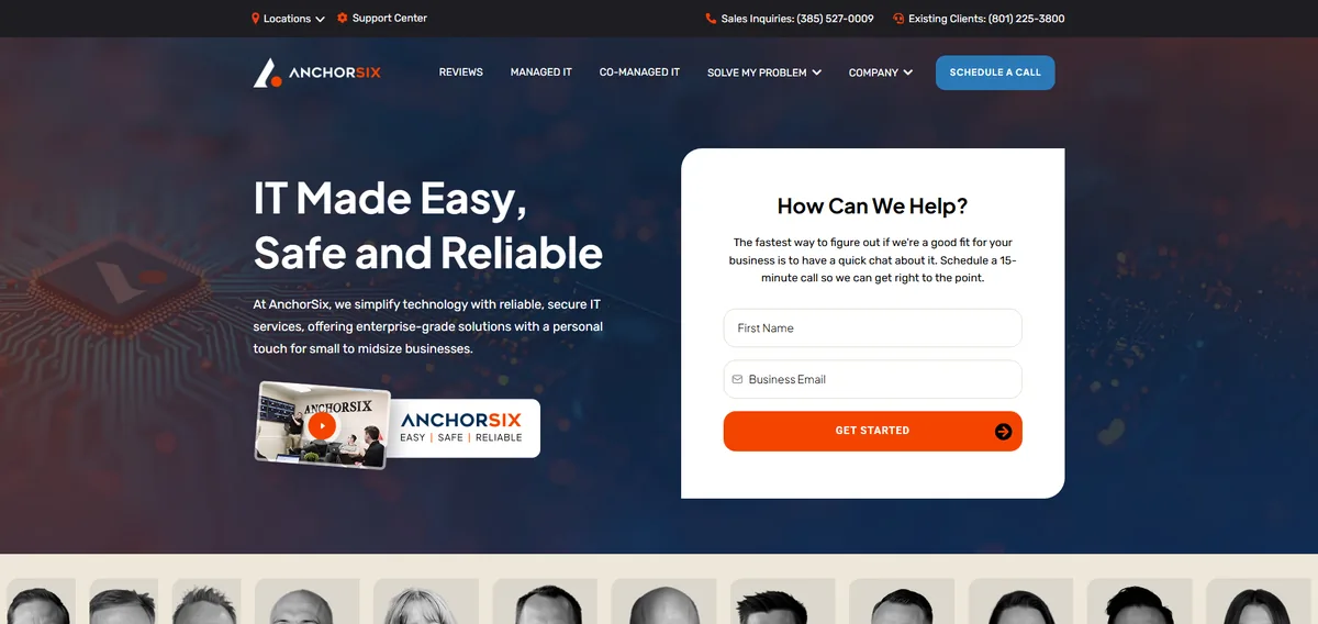 AnchorSix managed IT services Utah homepage