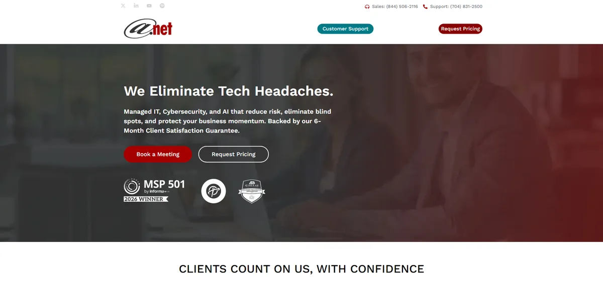 AT-NET Services managed IT offices across South Carolina North Charleston Columbia Greenville Greer