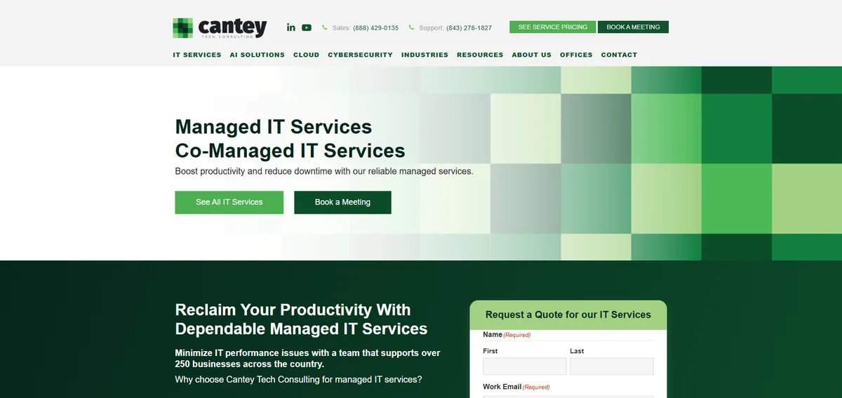 Cantey Tech Consulting managed IT services South Carolina multiple office locations